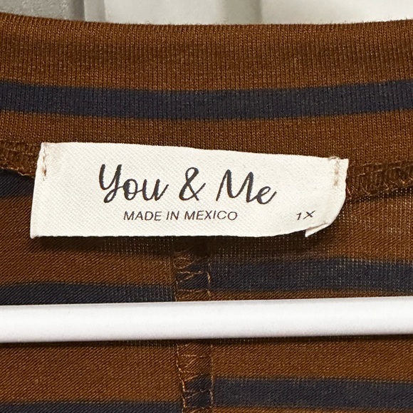 Burgundy Stripe “ You & Me “ Stretch Dress - Picture 2 of 3